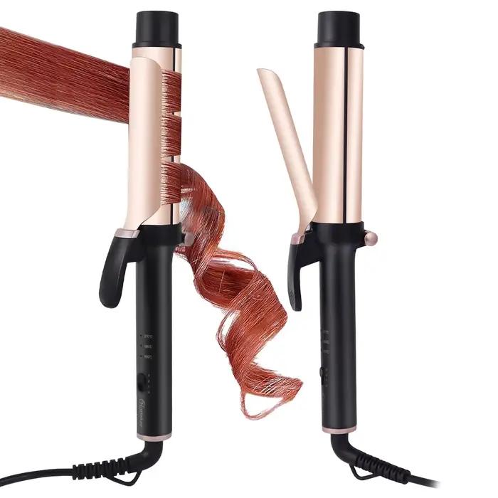 Hatteker fer à friser électrique pour femmes contrôle de température à 3 niveaux en céramique protection des cheveux