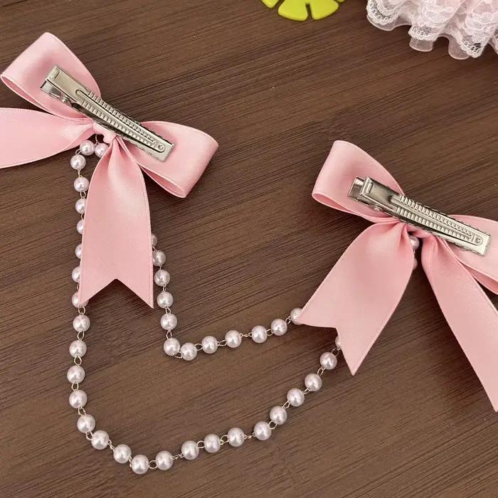 1 accessoire pour cheveux avec nœud en perles – pince à cheveux