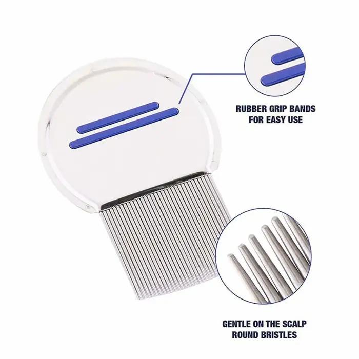 Peigne anti-poux et anti-lentes super dense en acier inoxydable pour le traitement des poux et des lentes