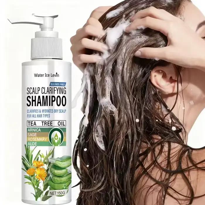 Shampoing clarifiant pour cuir chevelu sans sulfate Water Ice Levin avec huile d'arbre à thé et aloès – Hydrate