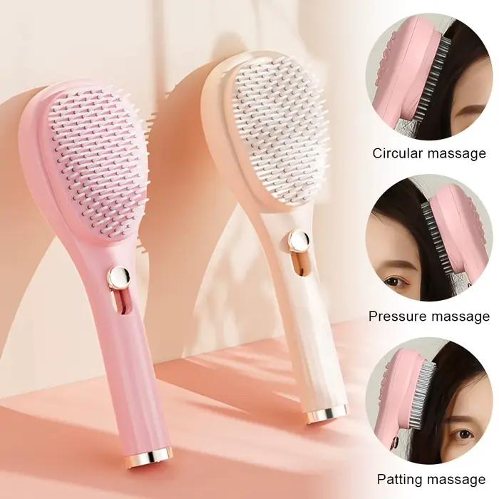Brosse à cheveux auto-nettoyante portable
