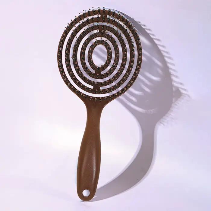 Brosse à cheveux en poils de sanglier naturels