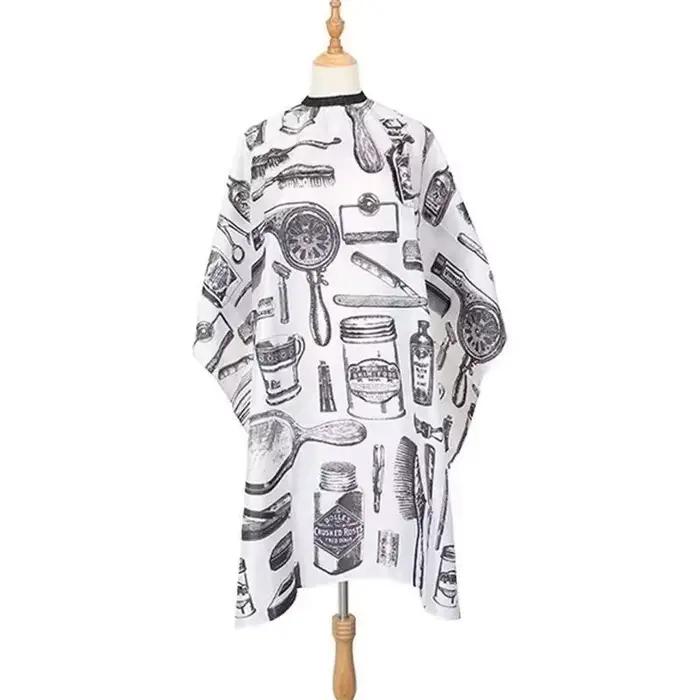 Cape de coiffure professionnelle imperméable à motif rétro pour salon