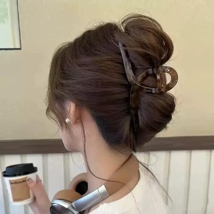 Accessoires de cheveux à grande pince de haute qualité imprimé léopard rétro pour femmes