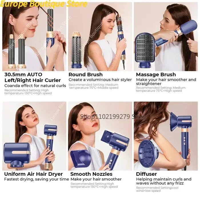Sèche-cheveux 7 en 1, brosse sans balais