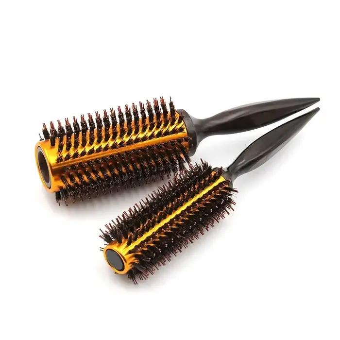 Brosse ronde en poils de sanglier naturels