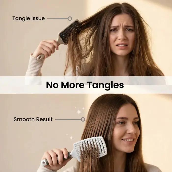 1 pièce Brosse à cheveux professionnelle incurvée à trous d'aération pour le séchage à la bougie