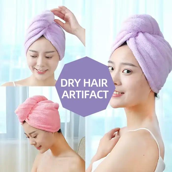 Serviette turban microfibre séchage rapide pour cheveux