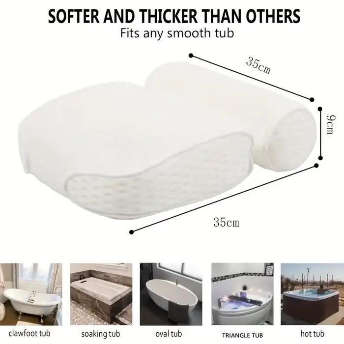 Oreiller de bain avec ventouse antidérapante pour le soutien du cou et du dos