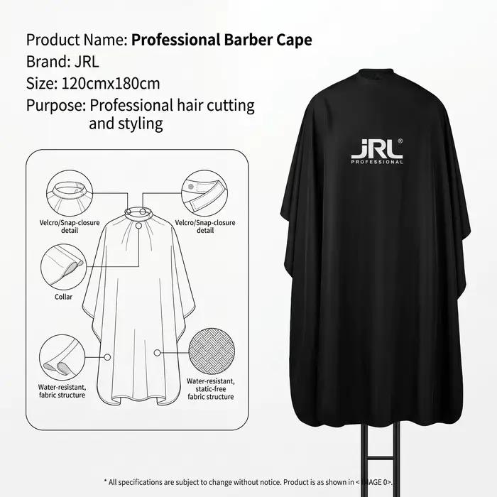 JRL Cape de Coiffure Originale et Authentique avec Col en Silicone