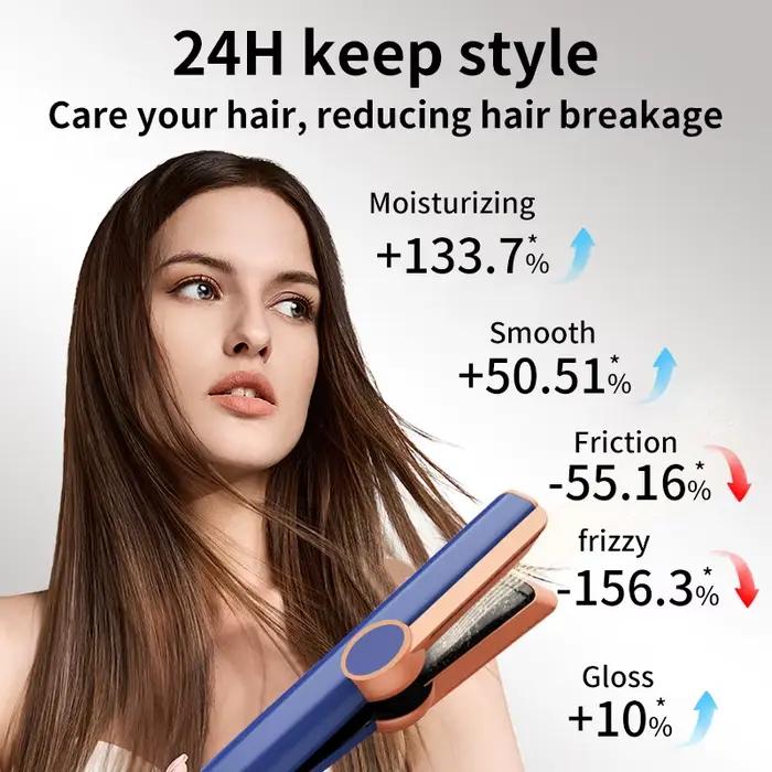 Lisseur et sèche-cheveux professionnel 2 en 1