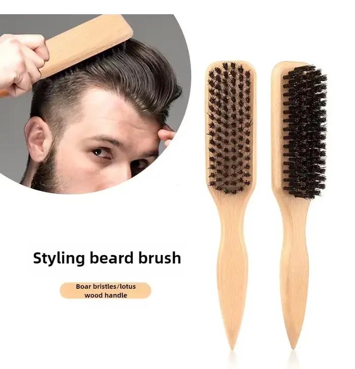 Brosse à cheveux en poils de sanglier pour chignon élégant en queue de cheval et lissage