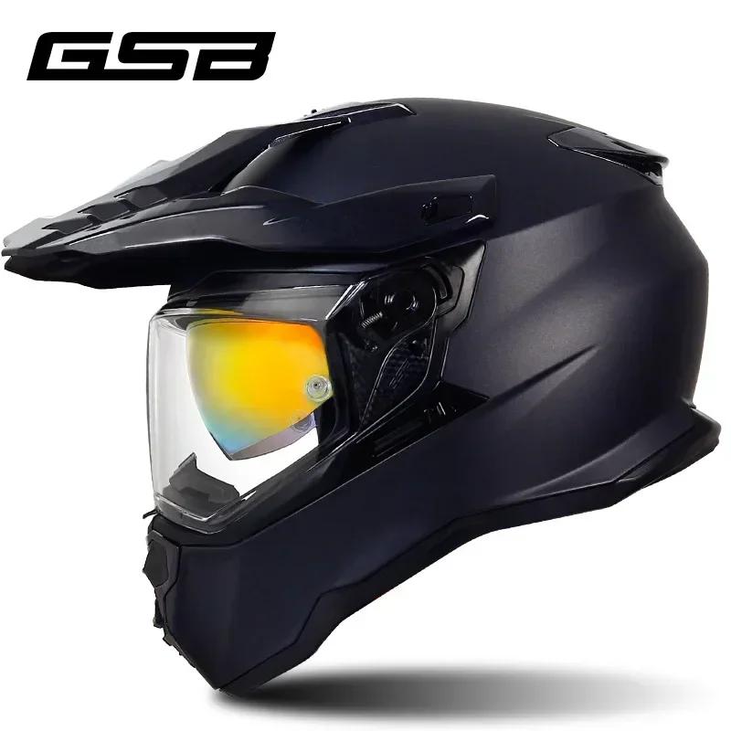 Casque de motocross GSB XP22 homologué ECE pour hommes, casque de moto intégral, casque de moto tout