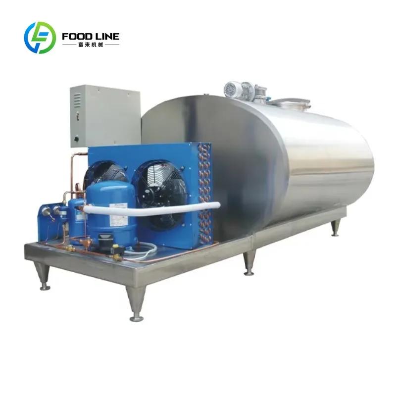 Réservoir de refroidissement de lait personnalisé en acier inoxydable de 2000 litres, nouveau pour usine de fabrication de fromage pour ligne de traitement de machines à fromage