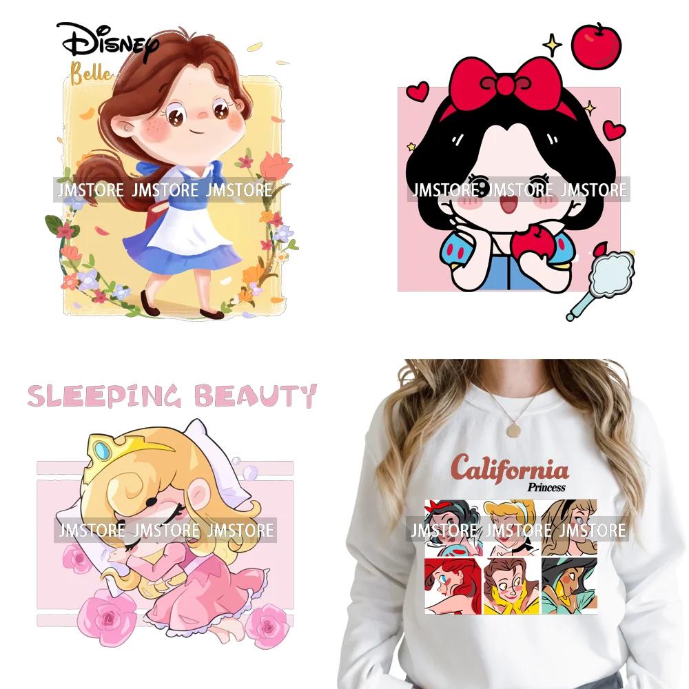 Autocollants DTF thermocollants lavables pour vêtements, motif château de conte de fées de princesse de dessin animé mignon, pour fêtes de filles, prêts à presser