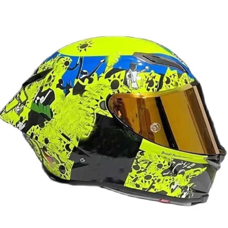 Casque de moto tout-terrain jaune homologué DOT, casque de moto avec grand spoiler, casque de moto intégral, casque de moto, casque, capacete, casque