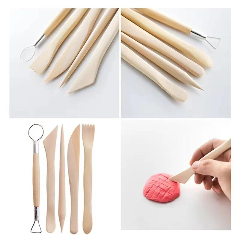 5 pièces/ensemble 6 pouces bois cire Sculpture artisanat bois argile Sculpture outils Ploymer Sculpture argile poterie plus tranchante modélisation ensemble d'outils