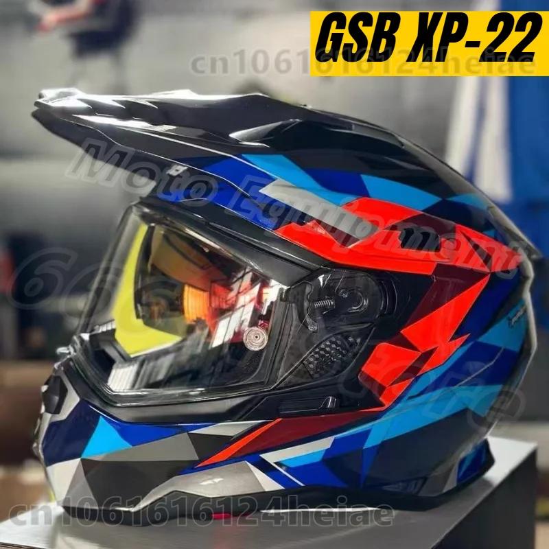 Casques de moto de course de motocross professionnels GSB XP-22 d'origine, casques modulables intégrales pour moto, homologués ECE, casco moto