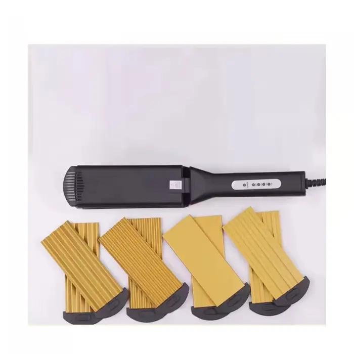 Fer à friser électrique professionnel en céramique à plaques larges ondulées pour des boucles et des
