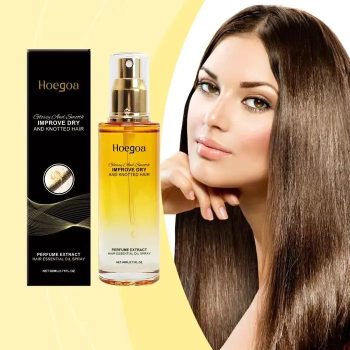 Huile capillaire lissante Hoegoa : Nourrit et lisse délicatement les cheveux, laissant une sensation