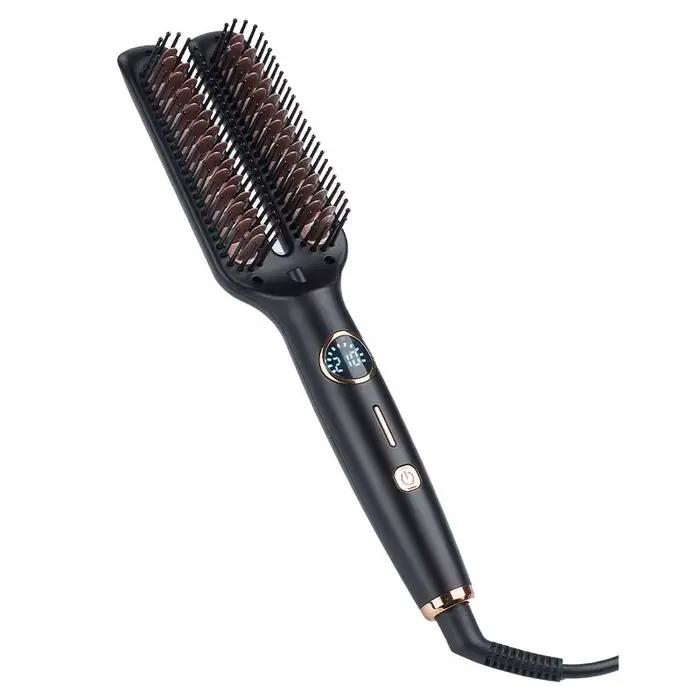 Brosse Lissante Électrique Chauffante Tout-en-un – Fer Plat Anti-Frisottis pour Cheveux Lisses – Pei