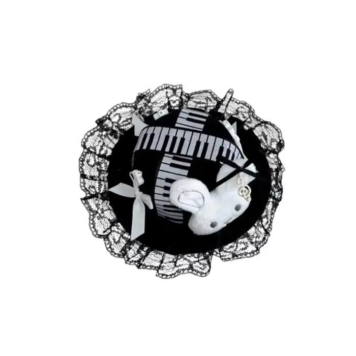 Pince à cheveux en forme lapin en dentelle 39BB, pince à cheveux gothique à mode, accessoire pour ch