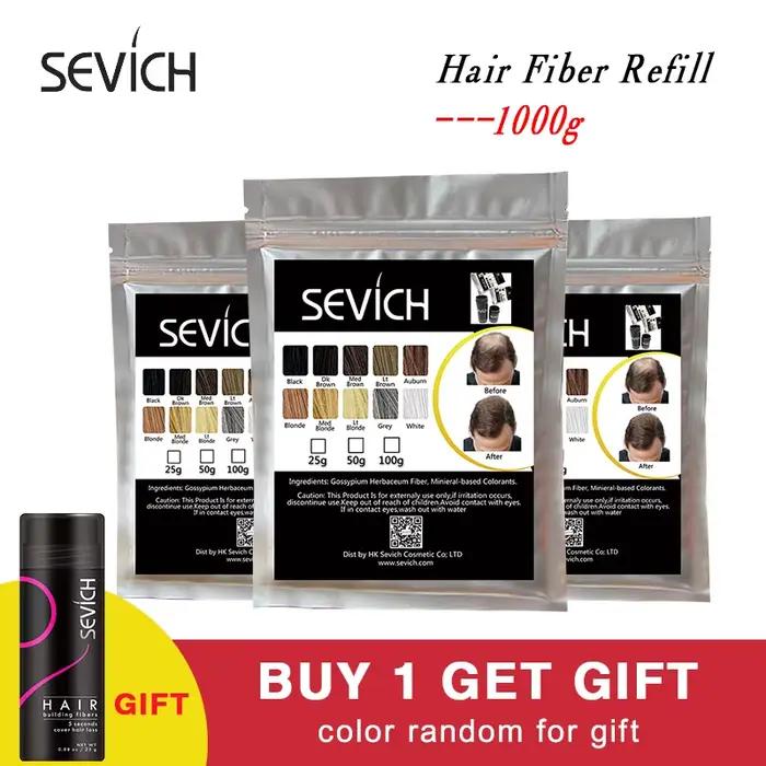 Sevich 10 couleurs 1000g recharge sacs Salon repousse kératine fibre de cheveux épaississement perte
