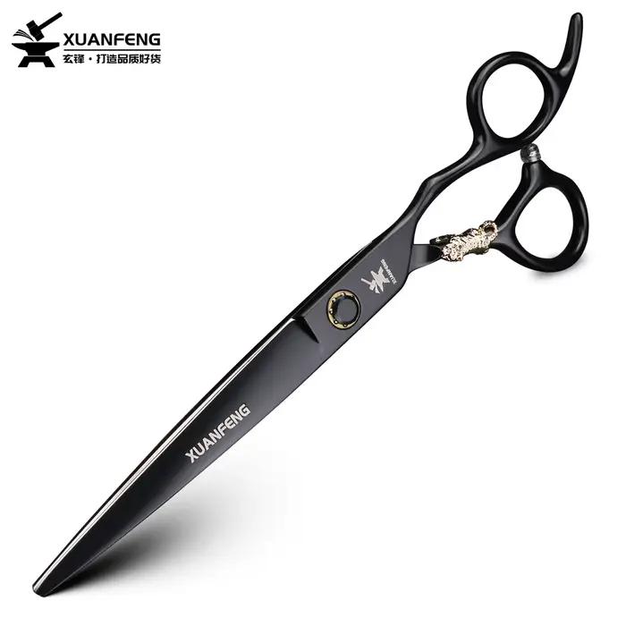 Ciseaux de coiffure XUANTENG de 7 pouces, noirs, avec système à roulement, ciseaux de barbier
