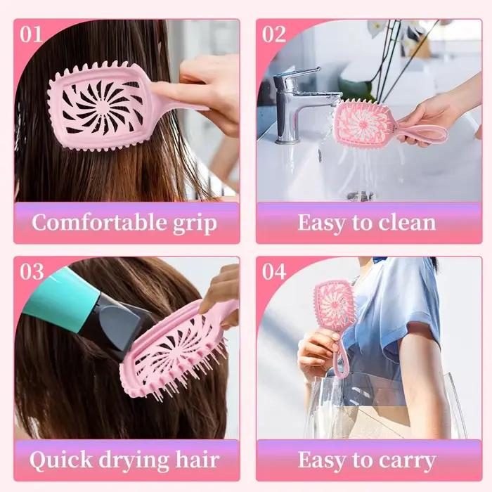 WANMEI Brosse à cheveux démêlante - Sans effort sans enchevêtrement - idéale pour les bouclés nature
