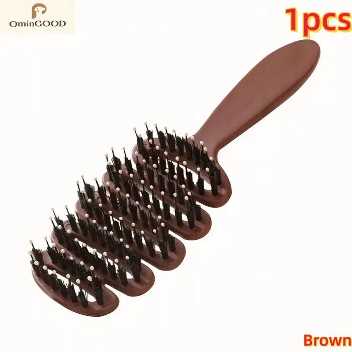 Brosse à cheveux en poils de sanglier, peigne antistatique, peigne de massage pour coiffure, brosse