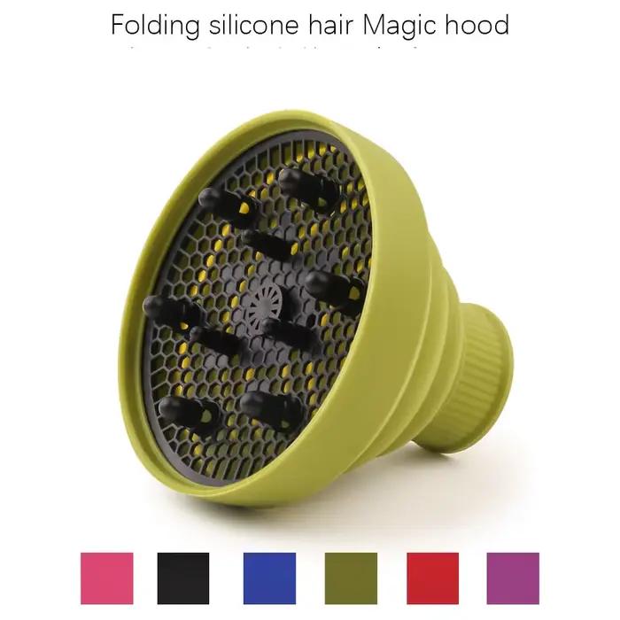 Couvercle de diffuseur de sèche-cheveux en silicone, pliable, résistant à la chaleur, accessoires de