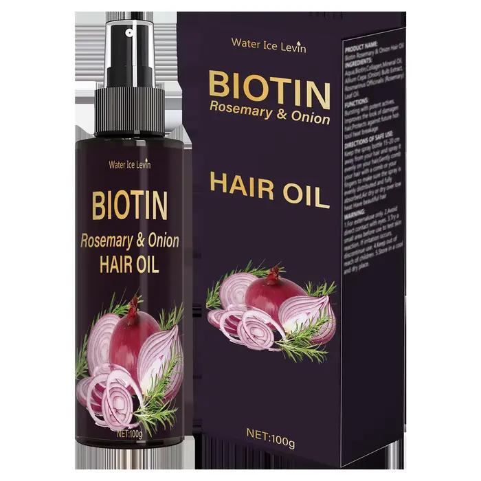 Spray trois-en-un à l'huile de romarin : soin du cuir chevelu/cheveux, avec formule d'oignon, cheveu