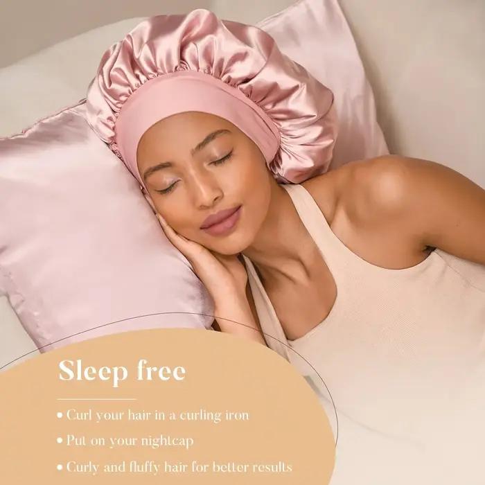 Tige à friser sans chaleur, bandeau en Satin, ensemble de bonnets sans chaleur, bigoudis, bigoudis d