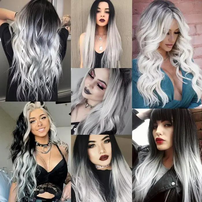 Extensions de cheveux synthétiques colorées à clips, 10 pièces, postiche longue et lisse pour enfant