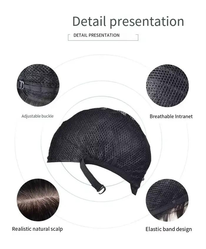 Perruque synthétique de style Punk pour femme, cheveux noirs courts, frange à air, soie haute tempér