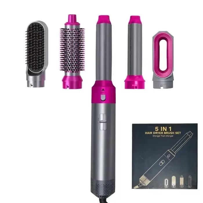 Sèche-cheveux 5 en 1, ensemble de peignes chauds, fer à friser professionnel, lisseur, outil de coif