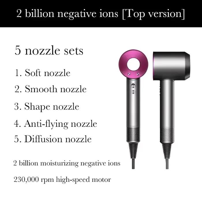 Nouveau Sèche-cheveux Super Puissant 220V Sans Pales, Outil de Coiffure Personnel à Ions Négatifs, S