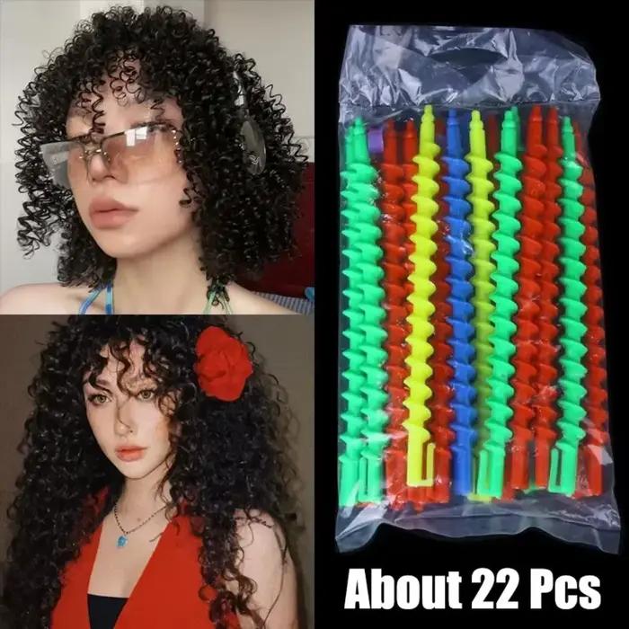 Bâton de permanente en spirale en plastique, bigoudi sans chaleur pour femmes, rouleaux de cheveux b