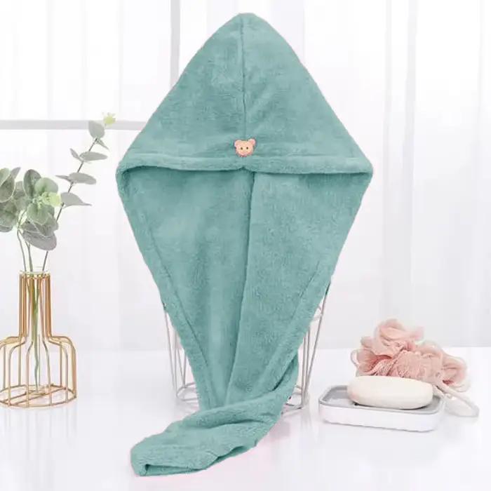 Serviette à cheveux longs à séchage rapide pour femme, en microfibre douce, bonnet de douche, chapea