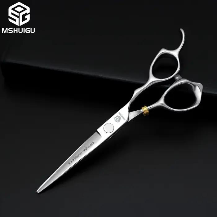 MSHUIGU – ciseaux de barbier professionnels de 6 pouces, en acier inoxydable 440C, lame inversée, ci