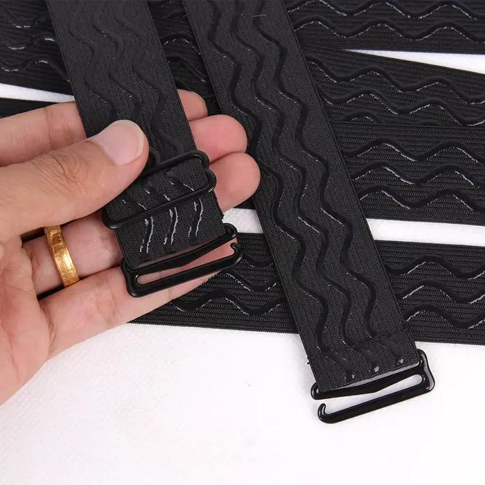 Bande artificiel astique Noire en Silicone pour Perruques, Sangle Réglable, Antidérapante, 3cm de La