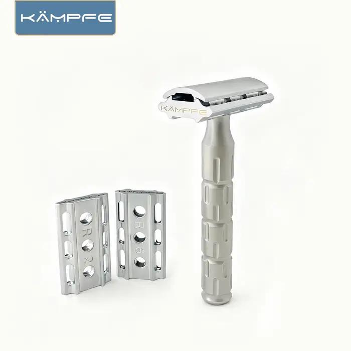 Rasoir manuel KAMPFE pour hommes, 6 réglages ajustables, rasoir réutilisable avec poignée antidérapa