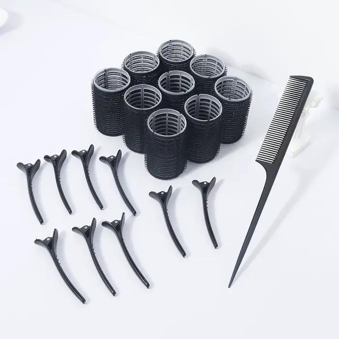 Kit d'accessoires pour cheveux, 19 pièces, bigoudi sans chaleur, pince à bec de canard, peigne à den