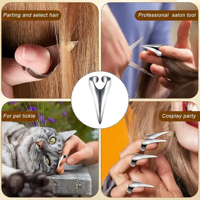 Outil de séparation et de sélection de cheveux réglable, outils de tressage de points en acier inoxy