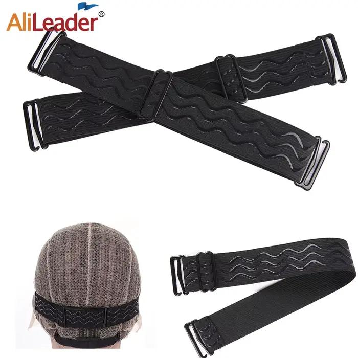 Bande artificiel astique Noire en Silicone pour Perruques, Sangle Réglable, Antidérapante, 3cm de La