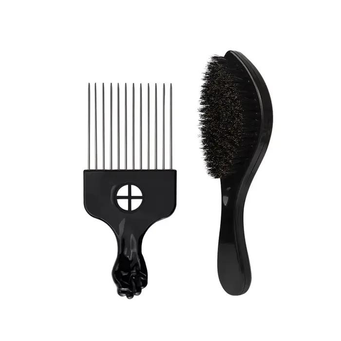 Ensemble de brosses et peignes coiffants puissants, ensemble de deux pièces, poils de sanglier de qu