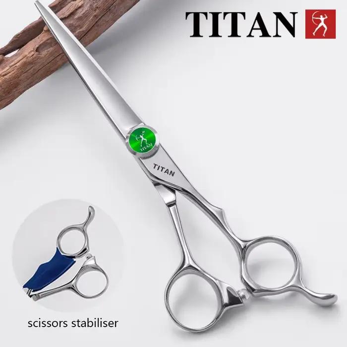 TITAN ciseaux de coiffure professionnels barbier coupe cheveux outil vg10 acier 5.5,6.0,6.5 pouces s