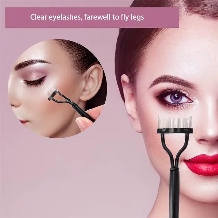 Pince à cils à friser avec poignée double couleur, Assistant de cils artificiels, tondeuse à sourcil