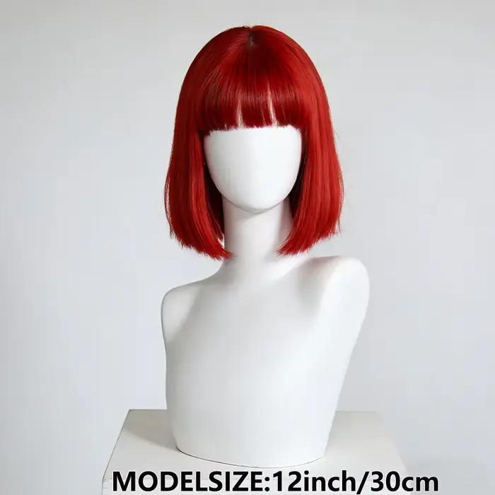 Perruque synthétique rouge courte style bob pour Halloween, cosplay, usage quotidien, kit de perruqu