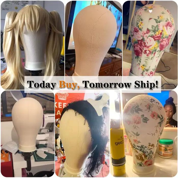 Support de tête de perruque en toile, 21-24 pouces, tête de mannequin pour affichage de coiffure, su